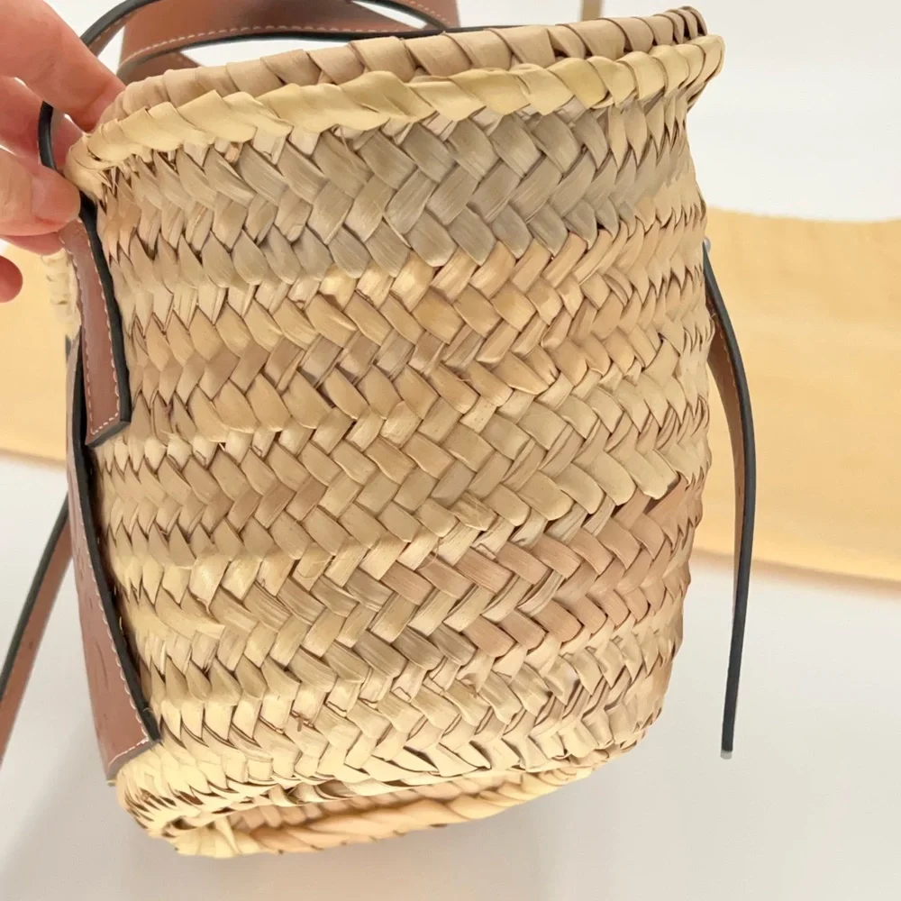 Loewe Brown and Tan Woven Tote w/Dust Bag - Picture 9 of 11